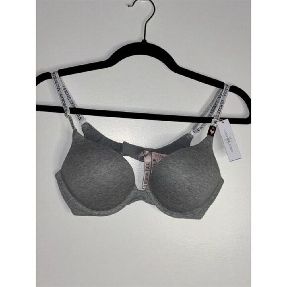 Victoria's Secret Push-Up Bra 34B Gray Add-2-Cups Bombshell Adjustable Straps